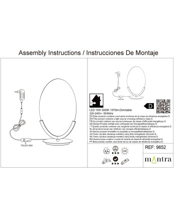 OASIS * SOBREMESA LED 15W ORO - GRANDE